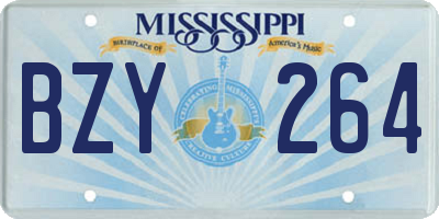 MS license plate BZY264