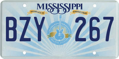MS license plate BZY267