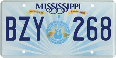MS license plate BZY268