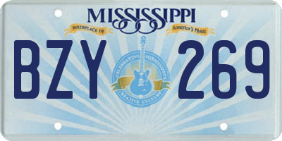 MS license plate BZY269