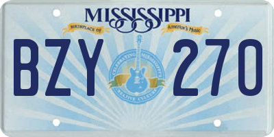 MS license plate BZY270
