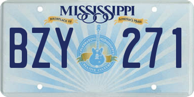 MS license plate BZY271