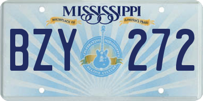 MS license plate BZY272