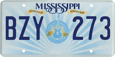 MS license plate BZY273