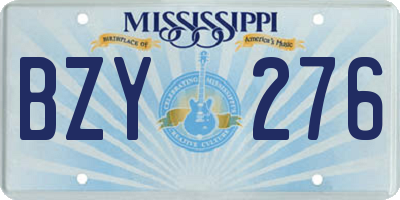 MS license plate BZY276