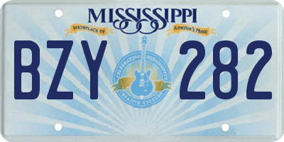 MS license plate BZY282