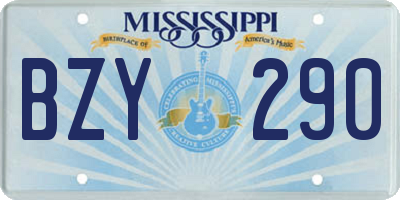 MS license plate BZY290