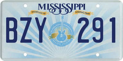 MS license plate BZY291