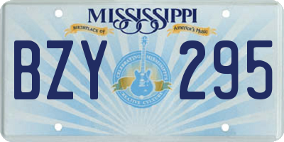 MS license plate BZY295