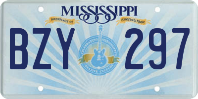 MS license plate BZY297