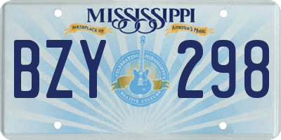 MS license plate BZY298