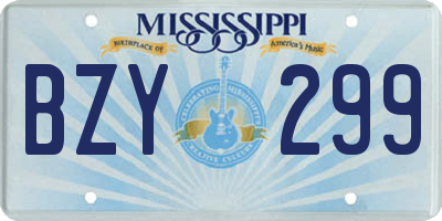 MS license plate BZY299