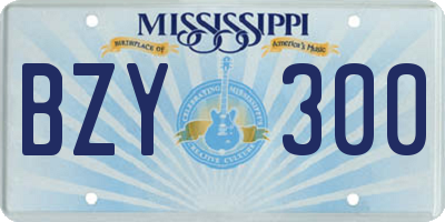 MS license plate BZY300