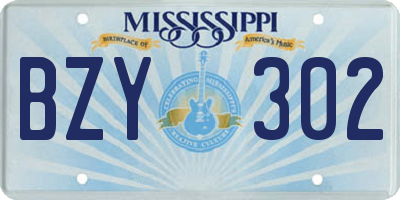 MS license plate BZY302