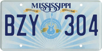 MS license plate BZY304