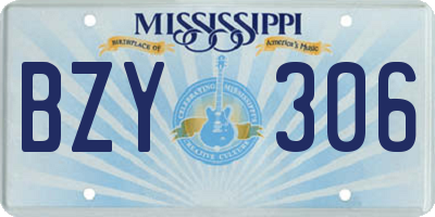 MS license plate BZY306