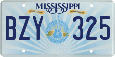 MS license plate BZY325