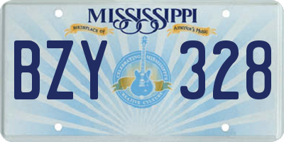 MS license plate BZY328