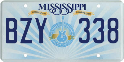 MS license plate BZY338