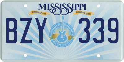 MS license plate BZY339