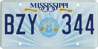 MS license plate BZY344