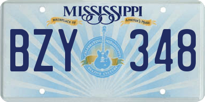 MS license plate BZY348