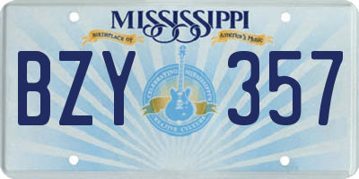 MS license plate BZY357