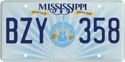 MS license plate BZY358