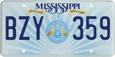 MS license plate BZY359