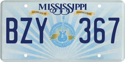 MS license plate BZY367