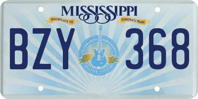 MS license plate BZY368