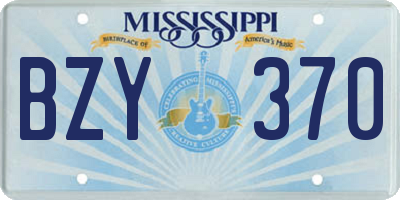 MS license plate BZY370