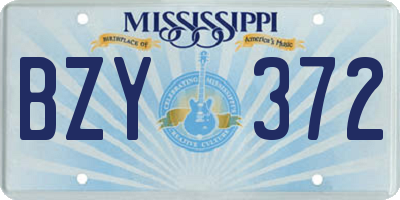 MS license plate BZY372