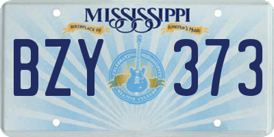 MS license plate BZY373