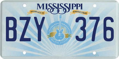 MS license plate BZY376