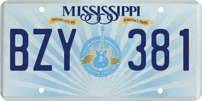 MS license plate BZY381