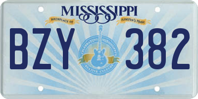 MS license plate BZY382
