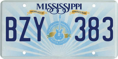 MS license plate BZY383