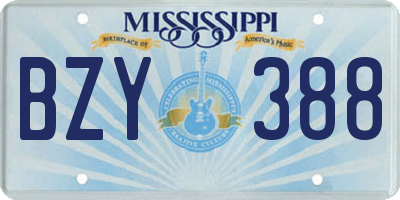 MS license plate BZY388