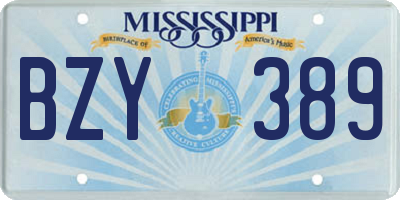 MS license plate BZY389