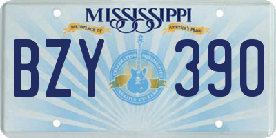 MS license plate BZY390