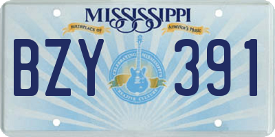 MS license plate BZY391