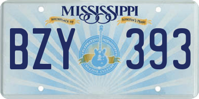MS license plate BZY393
