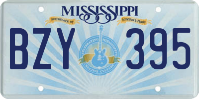 MS license plate BZY395