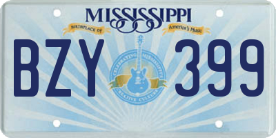 MS license plate BZY399