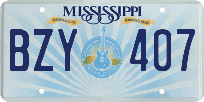 MS license plate BZY407