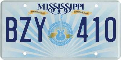 MS license plate BZY410