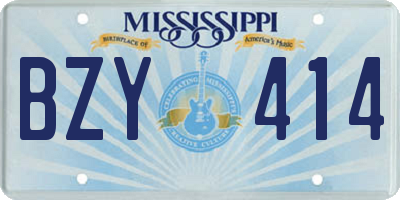 MS license plate BZY414