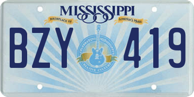 MS license plate BZY419