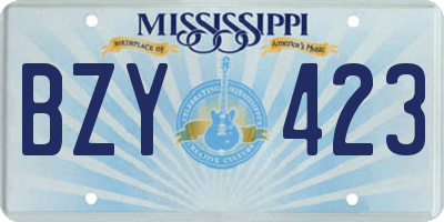 MS license plate BZY423